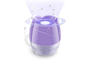 YLIFEWOOF Elegant Purple Floral Fly Zapper Lamp – Stylish Indoor Bug Killer with Body Heat Simulation for Effective Pest Control. Luxurious & Powerful Mosquito Trap for Home Decor