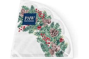 PAW DECOR COLLECTION PAW - Servilletas de Papel 3 Capas (32 cm Diámetro) | 12 Unidades | Servilletas de Navidad con motivos invernales y navideños | Ideales para la mesa festiva | Color: Winter Branches