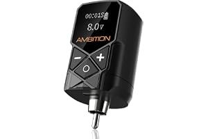 Tatueringsströmförsörjning - Ambition Kuark Mini Wireless Portable RCA Tattoo 2400mAh litiumbatteripaket med LED Digital Display för roterande tatueringsmaskin