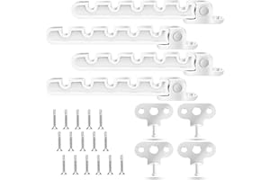 PHOTECT 4er Set Fensterfeststeller Fensterriegel mit 16 Schrauben Kippfenster Kippregler Flügelfenster Zuschlagschutz Fensterstopper zum Einstellen der Fensteröffnung für Katzen Baby Kinder, Weiß