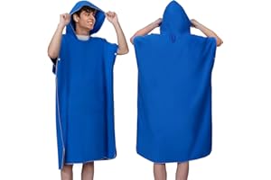 Zorplex Poncho de Surf, Ligero, Compacto y de Secado rápido, Toalla para Natación y Deportes Acuáticos, Albornoz para Cambiarse, Toalla de Poncho Playa, Ponchos de Microfibra para Hombres (Grande)