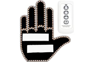 WANAONE Fun Gesture Light, Remote Control Car Finger Light, 3 Gesture Car Back Window LED Sign Light, Middle Finger Car LED Light Hand Gesture Gadgets for Men and Women(size:B)