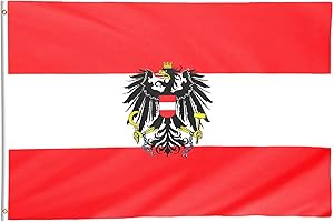 Star Cluster 90 x 150 cm Österreich Flagge mit Adler/Österreich Fahne/Fanartikel (at Adler 90 x 150 cm)