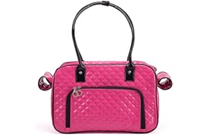 CHYIR Faux Leather Pet Carriers Shoulder Bag Dog Handbag Puppy Purse Cat Tote Bags Suitable for Small Dogs and Cats Hiking Travel (pink)