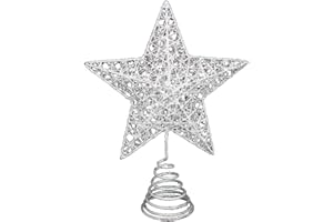 Gisela Graham White Iridescent Metal Wire Tree Top Star