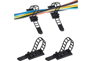 25 Stück Kabelbinder und Kabelclips mit Klebehalterung-Verstellbare Nylon Kabelbinder mit Schrauboption-Selbstklebende Kabelclips-Kabelmanagement（Schwarz）