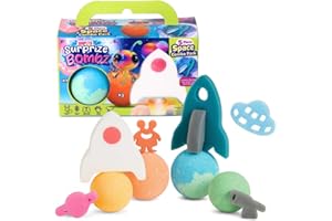 Simply Toys Surprize Bombz Space Combo Pack | 5-Piece Kids Bath Bombs with Toys Inside | Boys and Girls Bath Bombs Ages 3+, Space Bath Bomb Set for Children | Vegan, Handmade, Safe, Non-Staining