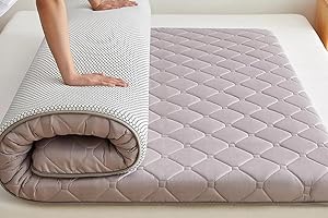 YOUGANG Materassino futon giapponese, singolo, matrimoniale, king size, pieghevole, tatami, portatile, per dormitorio da campeggio (grigio, 80 x 190 cm)