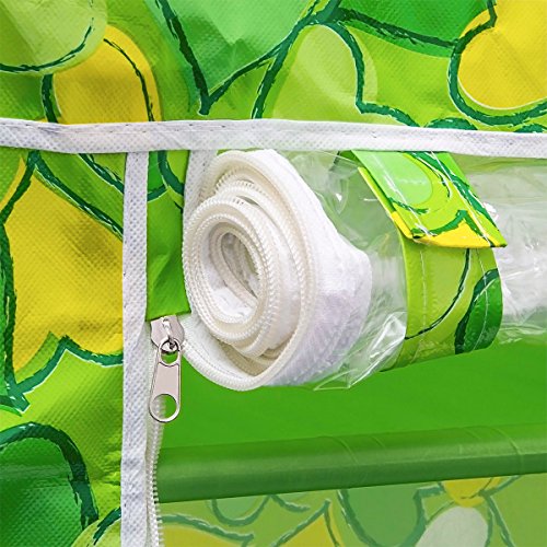 Relaxdays 10017177 Faltschrank Stoff 7 Ebenen buntes Design Stecksystem, grün - 5