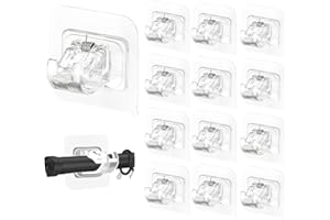 GXGM 12 Pcs Ganci per Tende Senza Bucare Infissi PVC Autoadesivi - Gancetti Porta Bastoni Tende Senza Forare Adesivi per Finestre,ganci adesivi per tende(senza asta, trasparente)