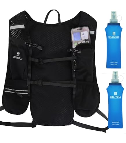 Gilet D'Hydratation Running Avec 2 Bouteilles Souples 500 Ml – Sac à Dos Léger Réglable Pour Trail, Randonnée Et Course à Pied