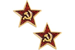 BRACO USSR Pin Röd Kommunism Brosch 2 Pins | Kommunistisk nål med röd stjärna och hammaren och skäran-symbol. Kavajnål för kl