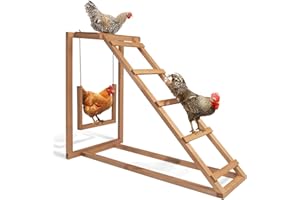IDMarket - Area giochi per polli in legno con altalena e posatoio