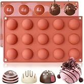 Siliko World 15'li Yarım K&uuml;re Muffin, &Ccedil;ikolata, Kek Kalıbı, Silikon 3,8Cm, Kırmızı