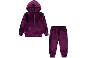 Verve Jelly Toddler Kids Baby Boys Girls Long Sleeve Zipper Sweatsuit Tracksuit Coat Sweatshirt Tops and Pants with Pocket 2Pcs Fall Winter Outfits Set