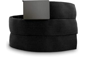 Wazoo - Cintura di sopravvivenza per attività all’aperto | Cintura di occultamento per viaggi | forte e durevole | Cintura per soldi | fibbia in acciaio inox | Made in USA - Nero - Large