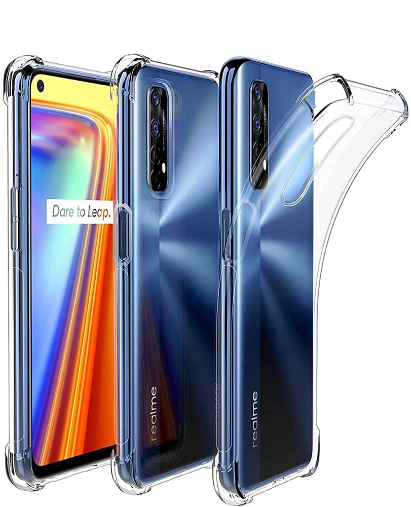 NSTAR®Perfect Fitting Hybrid Edge to Edge [Bumper] Side Protection Transparent Back Cover for Realme 7 (Transparent)