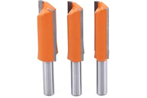 DingGreat 3 Pcs 8mm Gambo Fresa a Taglienti Diritti per Canali, Serie Lunga, Fresa Punte Dritte per Legno