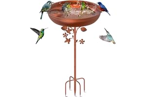 KHayRovies Mangiatoia per Uccelli Selvatici, Vassoio Mangiatoia, Abbeveratoio per Uccellini da Terra, Vaschetta in Ghisa da Giardino, Abbeveratoio per Da Esterno per Uccelli