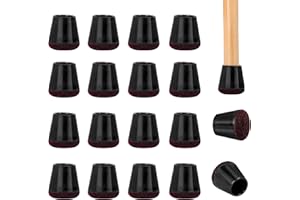 KUFAERBEAM 16 Pezzi Gommini per Sedie, Feltrini Sedia Rotondi/Nero Scuro/Gel Di Silice，Piedini per Sedie con Cuscinetti in Feltro, Tappi Pavimenti Antigraffio e Cancellazione Del Rumore(Diametro 15-21mm)