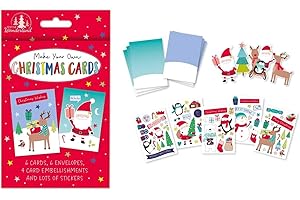 DECSEE 6x Make Own Christmas Card Gift Making Envelope Craft Kit Blank Cards Stickers