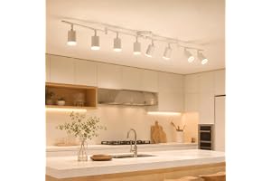 Bojim Takspot Vit 8 Ljuskällor, Svängbar Taklampa med GU10 Spotlights, LED Takbelysning för Kök och Sovrum, Modern Spotlampa