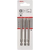 Bosch Professional Vidalama Ucu, Gri, 3 Adet