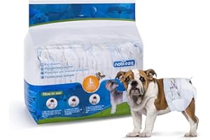 Nobleza - Dog Nappies Disposable Female, Dogs Diapers Super Absorbent with Leak Proof Fit, Pack of 12, Waist 30 -50cm , Size L: 6-11KG