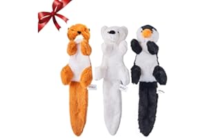JOYELF Giocattolo interattivo per cani stridulo Giocattolo interattivo da masticare per cani con squittii, confezione da 3 animali marini - Pinguino, orso polare e lontra