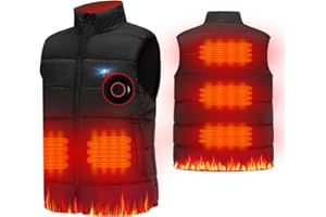 Jkevow Electric Beheizte Weste, Heizweste Waschbar Größe Einstellbar USB-Aufladung Beheizbare Jacke für Outdoor Motorrad Camping Angeln Skifahren