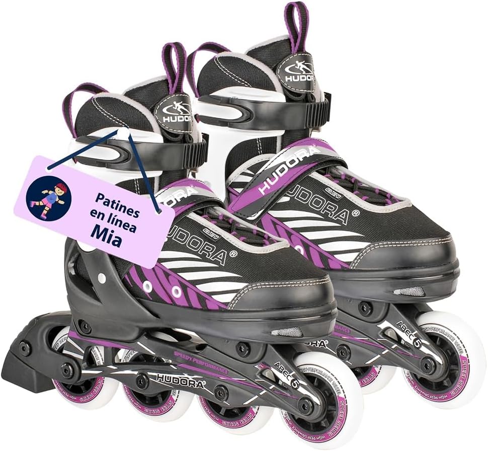 HUDORA Patines de Ruedas MIA/Leon - Patines para niños/Adolescentes y Adultos en Diferentes Tallas y Colores - Ajustables en 4 Tallas - cómodos y Elegantes