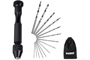 WOMGF Mini Trapano a Mano 14 Pcs Twist Drill Punte Trapano Elicoidali Precision 0.5-3.0mm per Foratura Modellismo Fai-da-te