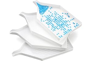 MSKS 4Pcs Diamond Art Painting Trays, Diamond Art Accessories Set Plastic Sorting Trays, Diamond Rhinestone Gems Nail Arts Plate Trays for DIY Crafts & Nail Art