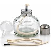 Behler &ndash; Alcohol Lighter in Glass with Anti-Spill Safety System, Includes Wick, Vol. 120 ml, Alcohol Burner with Screw Cap fo