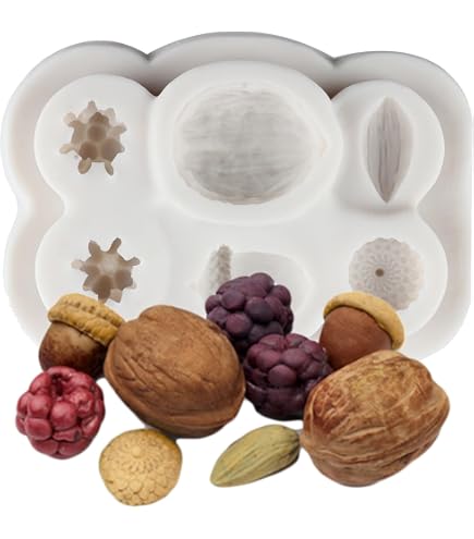 Moule En Silicone Alimentaire En Forme D'écureuil, Pomme De Pin, Gland, Tronc - Pour Chocolat, Fondant, Bonbons, Résine - Taille ~9.5x6.5 Cm - 5
