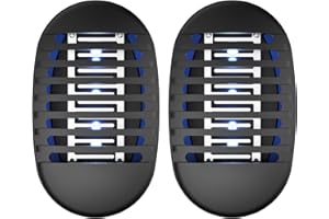 HIYAA Insetticida Elettrico, Zanzara Killer con Luce UV, Potente Elettrico Zanzara Bug Zapper con Spazzola di Pulizia, Controllo Zanzare per Casa, Camera da Letto, Cucina, Ufficio - 2PC