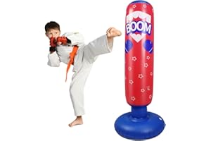 SUNSHINEMALL Sac de Frappe Lourd pour Les Enfants Boxe Dummy Gonflable Dinosaure Cool Fun Jouets pour Les garçons Cadeaux de Sport activités de Plein air Yard Games