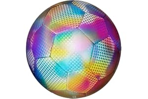 MKURKYTI Reflective Luminous Football, Night Game Football, Official Size 4/5, Soft Touch PVC, Suitable for Night Training, Outdoor Night Games, Suitable for Boys, Girls of All Ages