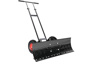 Soges Pelle à Neige Renforcée pour Allée et Trottoir - Lame 7 Positions et Manche Réglable avec Roues, 90 cm