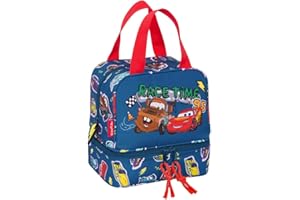 Safta CARS RACING - Portameriendas, Portatodo, Calidad y Máxima Resistencia, Porta Comida, Recreo, Merienda y Desayuno, 20x15x20 cm