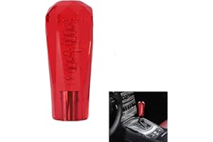 Torcarvh Schaltknauf Crystal Diamond Automatischer Schaltknauf Auto Leuchtender modifizierter Pollerkopf Passend für die meisten automatischen manuellen Fahrzeuge (Rot, 10 CM)