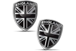 Biomar Labs® 2 x 3D Silicone Adesivi Resinati Bandiera Nazionale Regno Unito UK GB United Kingdom Union Jack Argento Emblema per Auto Moto Finestrìno Scooter Bici Motociclo Tuning F 151