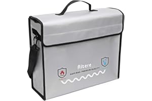 ZAERM Feuerfeste Dokumententasche, geldkassette feuerfest wasserdicht dokumentenbox, Reisepass, Bankdateien, Geld und Wertgegenstände,feuerfeste geldkassette in Schwarz(Grau-)