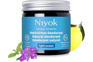 Niyok® 2-en-1 Déodorant Crème "Light Ocean" (40ml) • Déodorant solide vegan et unisexe • Protection 24h contre la transpiration et les odeurs • Déo naturel sans aluminium • Parfum frais et aquatique