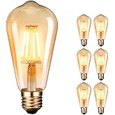 Joymy Edison Vintage LED Ampul E27 (4W/220V) 2600-2700 K Retro Antik, Kehribar Sıcak, 6'lı Paket