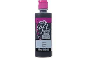 I Love To Create Tulip Soft Fabric Paint 4oz-Matte-Ebony, Other, Multicoloured, 6.14 x 7 x 15.2 cm