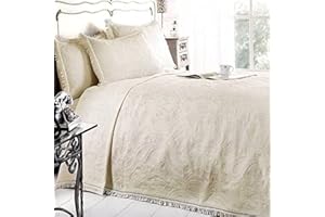 Emma Barclay Mafalda - Cotton Rich Jacquard Bedspread in Cream - Double Bed