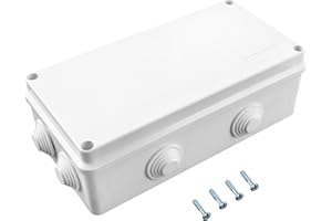 QWORK® Puszka natynkowa, puszka połączeniowa, wodoszczelna, pyłoszczelna, IP65, tworzywo ABS, uniwersalna obudowa elektryczna, biała, 200 x 100 x 70mm