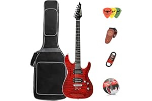 BULLFIGHTER Guitare électrique débutant adulte pratique guitare électrique avancée jeu de performance professionnelle grade D170 (rouge)