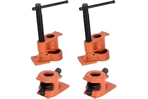 BUACHOIS Abrazadera Tubo Carpinteria, Abrazaderas para carpinteros de Madera de 1/2",Abrazaderas de Tubo para Madera, Herramientas de Trabajo de Madera, Gabinete, Fijación de Tubería (2 uds)